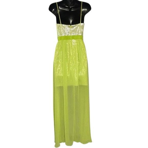 Cache Vintage Lime Green Dress Mini Maxi Size 0 New NWT Y2K - Picture 3 of 4